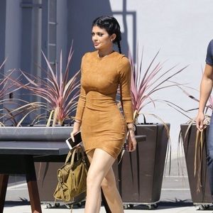 Mistress Rocks Suede dress in tan sz Small